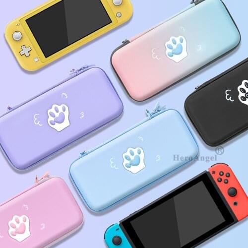 2021 Cute Cat Paw Storage Bag For Nintendo Switch Kawaii Travel Carry Protective Case Game Console Box Shell with Hand Strap