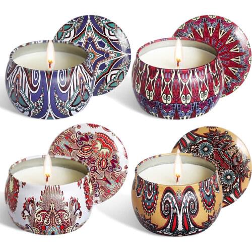 4pc Long Lasting Scented Candles All Natural Soy Candles Relaxing Stress Relief Living Room Bedroom Lighting Home Decor 43a