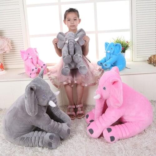 60cm One pieces Stuffed Animal Elephant Doll For Baby Kids Sleeping Baby Calm Doll Elephant Plush Toy Pillows PP Cotton Stuffed