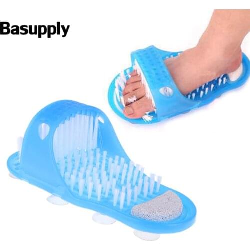 Basupply 1Pc Plastic Bath Shoe Brush Exfoliating Shoe Brush Shower Brush Massager Slipper For Foot Scrubber Brushes