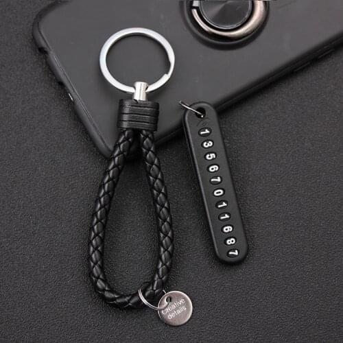 Anti-lost Car Keychain Phone Number Card Keyring Phone Number Plate Lock Key Ring Auto Vehicle Key Chain Car Accessories