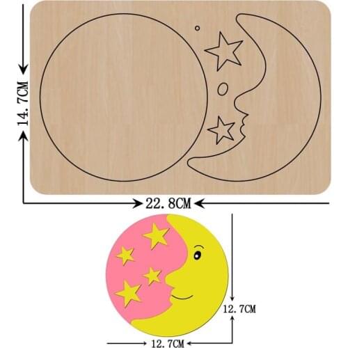 Sun Moon Stars Cutting Wood Dies DIY New Keychain Pendant Leather Bag Suitable For Common Die Cutting Machines on the Market