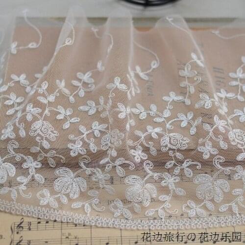 Baby lace accessories Incarnadine white gauze fine embroidery lace 18 centimeters wide h1000