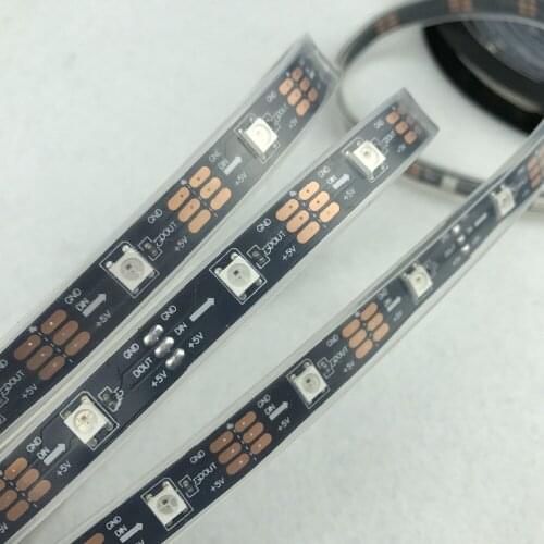 Addressable 5m 30LEDs/m DC5V WS2812B led pixel strip;waterproof in silicon tube;IP66,with 30pixels/M;BLACK PCB
