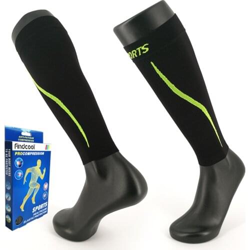 Findcool 1 Pair Compression Stockings Knee High Sleeve Socks Leg Calf for Shin Splint Men Women Calf Pain Relief
