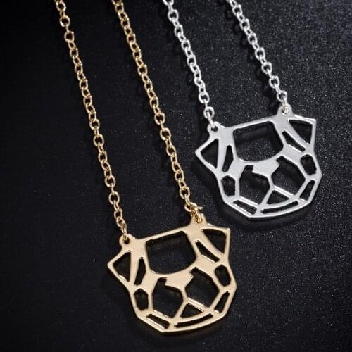 Hfarich Dropship Newest Unique Origami Pug Head Necklace Lovely Dog Face Necklace Geometric Origami Jewelry For Animal Lovers