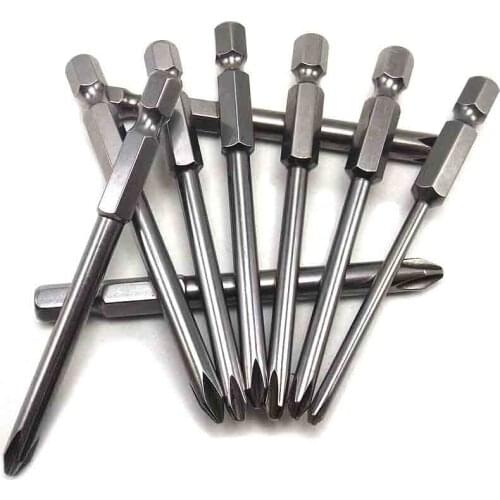 HOEN New 8pcs 75mm Magnetic Long Hex For Cross Head Screwdriver Bits Screwdriver Set Electric Screwdriver 20cm X 10cm X 10cm