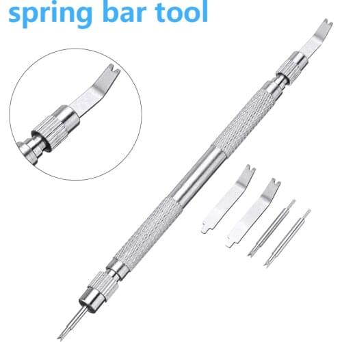 Watch Tool Spring Pine Needle Bar Pose Filed Pin Repair Watch Strap Spring Repair Tools with4 Extra Tips