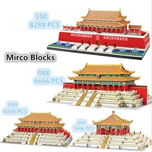 China Famous Architecture Chinese historical and cultural city DIY Diamond Forbidden City Palace Building Blocks Brick Kids Toy
