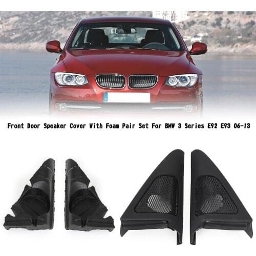 Artudatech Front Door Speaker Cover With Foam Pair Set For BMW 3 Series E92 E93 06-13 Car Accessories
