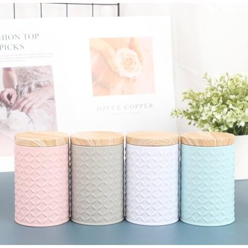 Round Empty Iron Box With Wood Grain Lid Candy Storage Box Diy Candle Making Jar