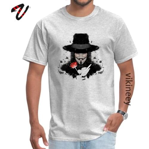 V for Vendetta T-Shirt Godfather Anonymous Mens Cool Tshirt Casual Short Sleeve 100% Cotton Fabric Men T-Shirt High Quality
