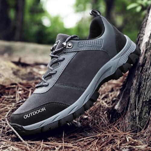 Waterproof Hiking Shoes Mens Leather Outdoor Mountain Shoes Breathable Military Tactical Boots Winter Sneakers for Men
