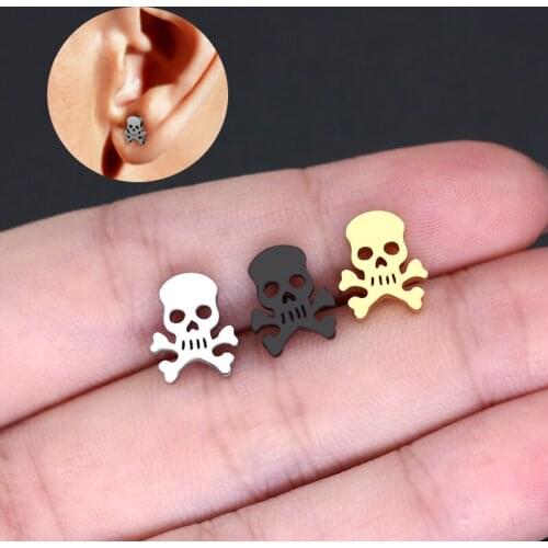 Punk Style Earrings For Teens Funny Earrings Mens Pressure Stud Earrings Stylish Stainless Woman Earrings 2021 Trend Silver
