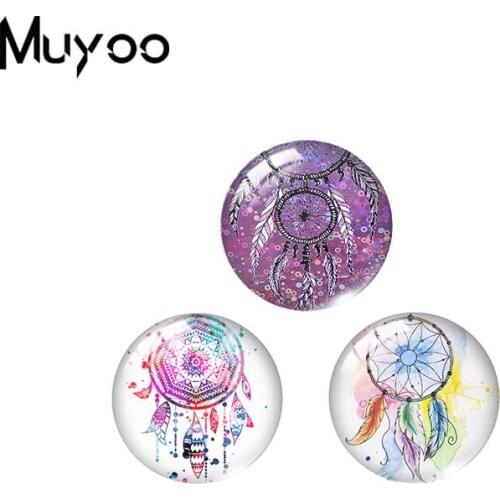 2019 New Dream Catcher Flower Glass Dome Cabochon Round Art Photo Cabochons Handmade Jewelry