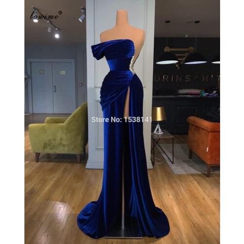 New Elegant Royal Blue Evening Dresses Long Mermaid Sexy Evening Gowns Dubai Prom Dresses Evening Wear Celebrity Dress Robes