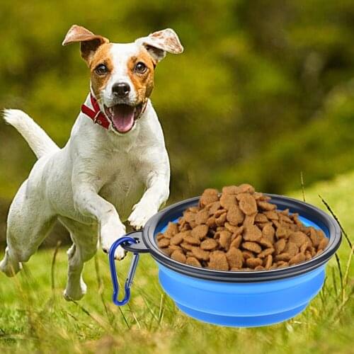 Portable Dog Bowl Folding Outfit Travel Bowl for Dog Feeder Utensils Dog Bowls Pet Accessories Collapsible Dog Feeder Silicone