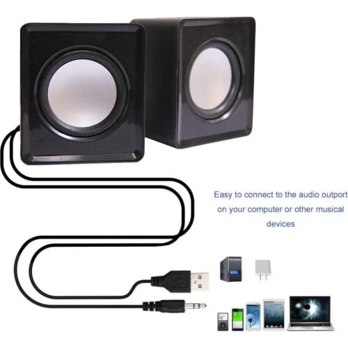 Kebidu USB Wired Mini Speaker Computer Speakers Bass Stereo Music Player Subwoofer Sound Box For PC Phones