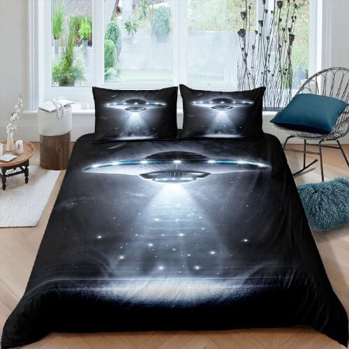 Luxury 3D Alien spaceship Print Home Living Comfortable Duvet Cover Set Kids Bedding Set Queen and King EU/US/AU/UK Size