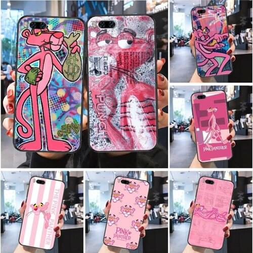 Pink Cartoon Panther Phone case For Xiaomi Mi Max Note 3 A2 A3 8 9 9T 10 Lite Pro Ultra Frosted black soft bumper tpu hoesjes