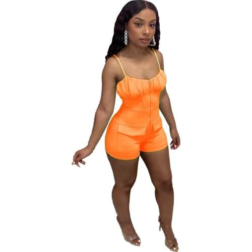 Sexy Backless Biker Shorts Summer Romper Women Bodycon Skinny Workout Overalls Playsuits Slim Sporty Bodysuits Mujer