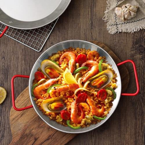 Thickened Spanish Seafood Pot 304 Stainless Steel Cooking Pan Seafood Frying Pot Crayfish Plate Food Container Cookware