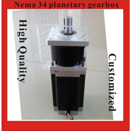 Rated load 80N.m High Precision NEMA 34 Planetary Stepper Motor 98mm Motor Length NEMA34 Geared Stepper Ratio 15 20 25 50 100 :1