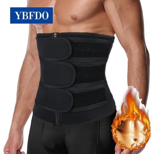 YBFDO Men Waist Trainer Corsets Fitness Trimmer Belt Slimming Body Shaper for Weight Loss Sauna Sweat Girdle Workout Fat Burner