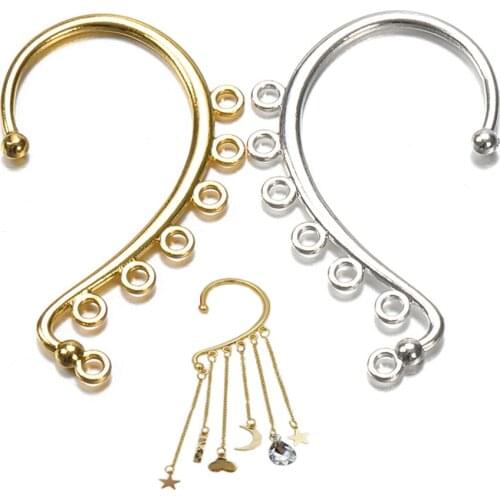10pcs C Shape Ear Hooks Gold Arc Ear Hanging Clip Earring Base for Diy Jewelry Making No pierced Tassel Earring Accessories