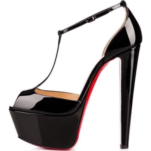 Spring thick high-heeled fish mouth T strap waterproof platform womens singles shoes catwalk large size banquet dress sandals