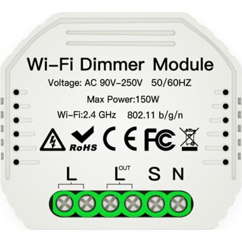 1 Gang DIY Mini LED WiFi Dimmer Module Tuya Remote Control 1 Way Smart Light Dimmable Switch 1/2/4pcs