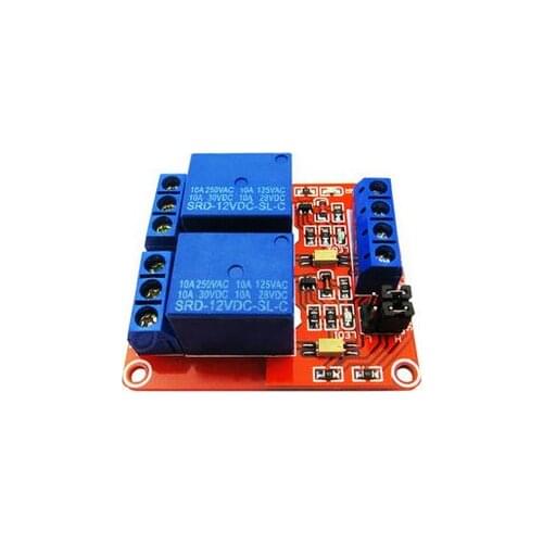 1pcs 2 load way relay module 12V relay expansion board suport high or low trigger Free shipping