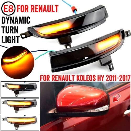 2pcs For Renault Koleos HY 2011-2017 1st Gen. facelift model LED Dynamic Turn Signal Side Mirror Indicator Sequential Light