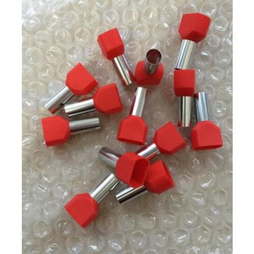 200pcs TE7508 TE7510 2x0.75mm2 Double tube line nose needle shape Insulated Bootlace Ferrule Terminal