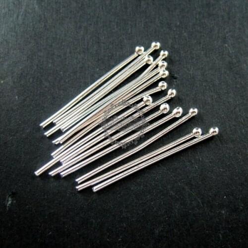 27mm silver plated brass 1mm thick strong ball head pin DIY beading supplies 1512008