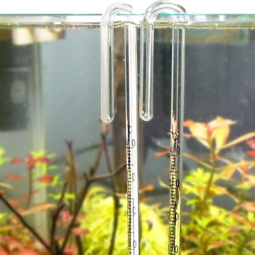 Aquarium Glass Thermometer With Hook Fish Tank Reptile Box Accessories Supplies
