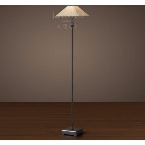 American retro modern minimalist living room bedroom wrought iron floor lamp designer soft dress villa floor lamp