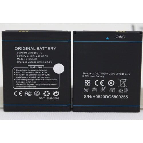 20pcs/lot ISUNOO Battery B-DG580 For Doogee Kissme DG580 2500mah B DG580 Mobile Phone Internal Battery