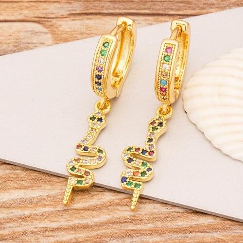 Bohemian 2020 Long Snake Drop Earrings For Women Colorful Crystal Pendant Dangle Earrings Punk Statement Girls Party Jewelry