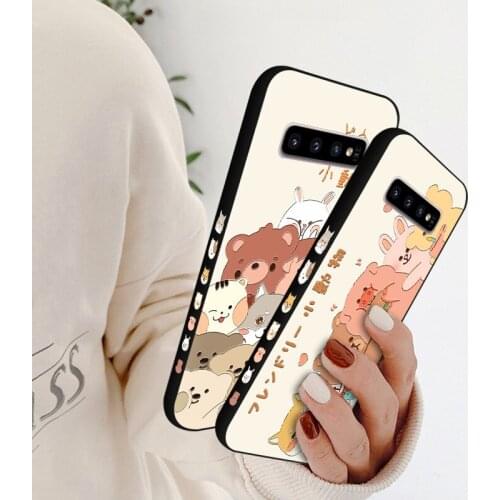 Cute Bear Phone Case For Samsung Galaxy Note 5 8 9 TPU Covers Cute Bumper For Samsung S6 S7 Edge S8 S9 Plus S10 E Lite