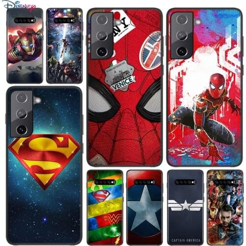 Soft Black Cover Avenger Marvel Superhero For Samsung Galaxy S21 S20 FE Ultra S10 S10e Lite S9 S8 S7 Edge Plus Phone Case