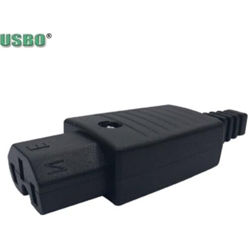 Black Electrical 250v 10A wired Connector ac socket IEC320 C13 C14 C15 AC Power Plug WD-09 receptacle 5pcs