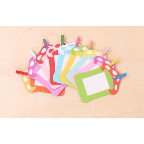 DIY 3"inch hanging paper photo frames wall photo frame Mushroom shape cute home decoration 9pcs/set