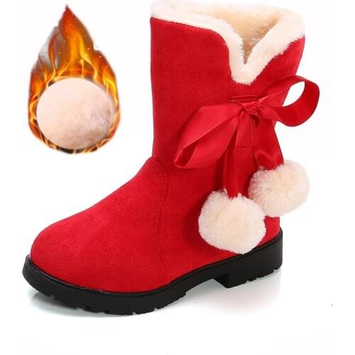 Teens Big Children Plush Long Warm Snow Boots For Kids Girls Fur Snowboots Party Princess Cotton Shoes 4 5 6 8 9 10 14 Years Old