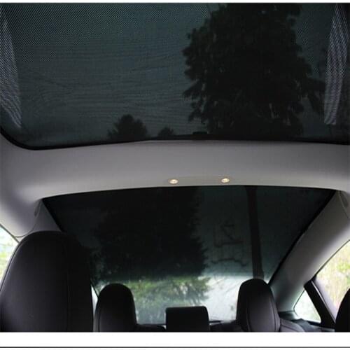 Front Rear Sunroof Sunshade Maire Fabric Cover for Tesla Model 3 2018-2019 2PCS