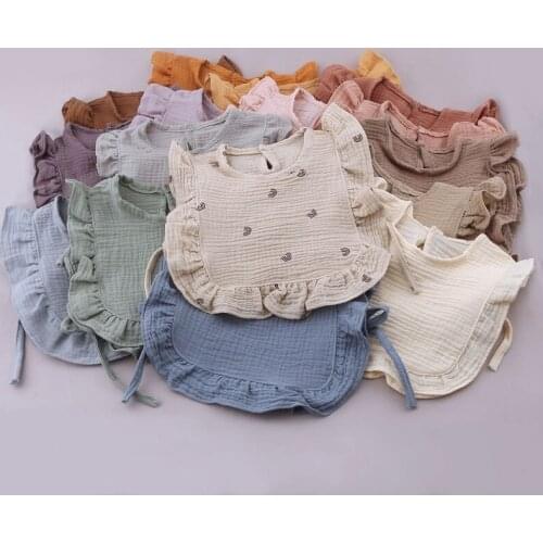 Ins Korean version of cotton thickened bib baby Korean blouse saliva towel bib wild year old saliva pocket 0-2 years old