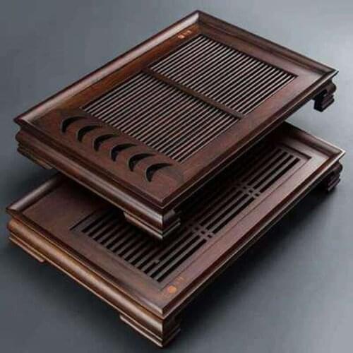 Chinese Bamboo Tea Tray Teaware Kung Fu Tea Set Table Drawer Type Storage Drainage Tea Board Vintage Home Decor