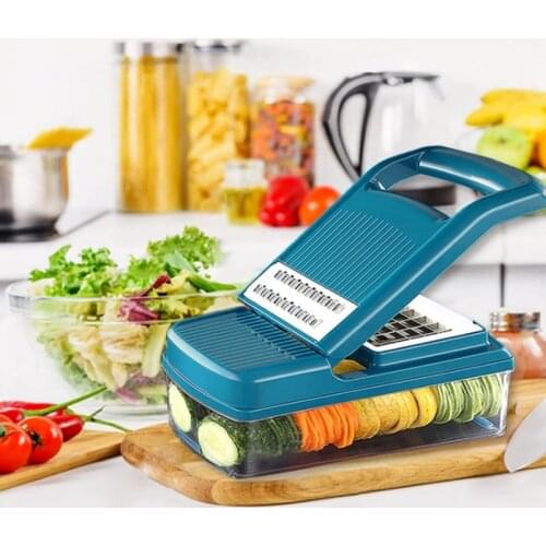LBER Multifunctional Vegetable Cutter Fruit Slicer Grater Shredders Drain Basket Slicers 9 In 1 Gadgets Kitchen Accessories