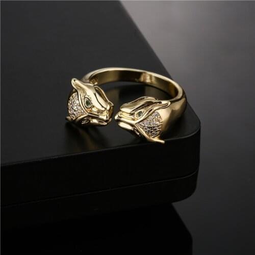 Hot Sale Fashion Animal Ring AAA+ Cubic Zirconia Female Party Jewelry Open Design Adjustable Size Dropship