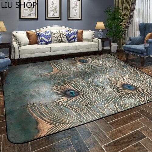 LIU peacock Carpet living room rug european style simple modern bedroom mat tea table sofa room bedside home rectangular